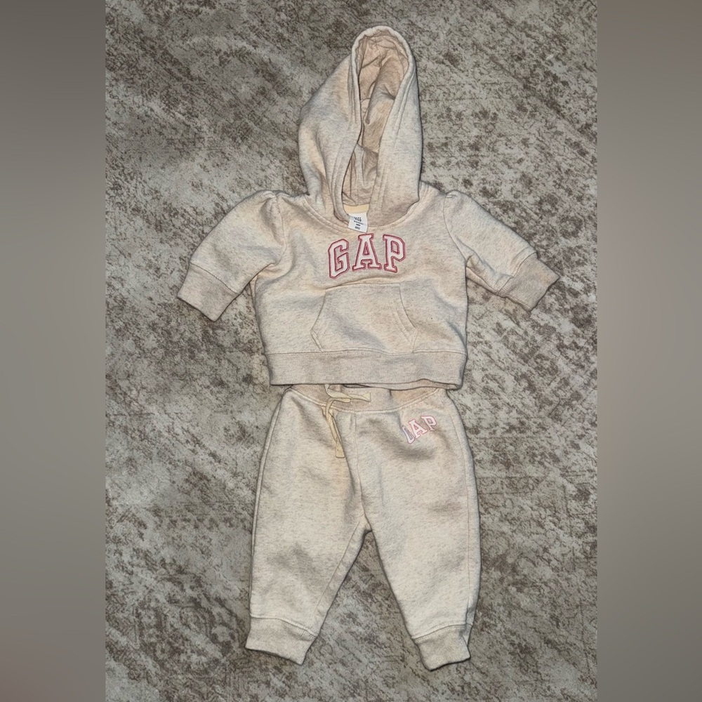 GAP Baby Cream Hoodie and Jogger Set